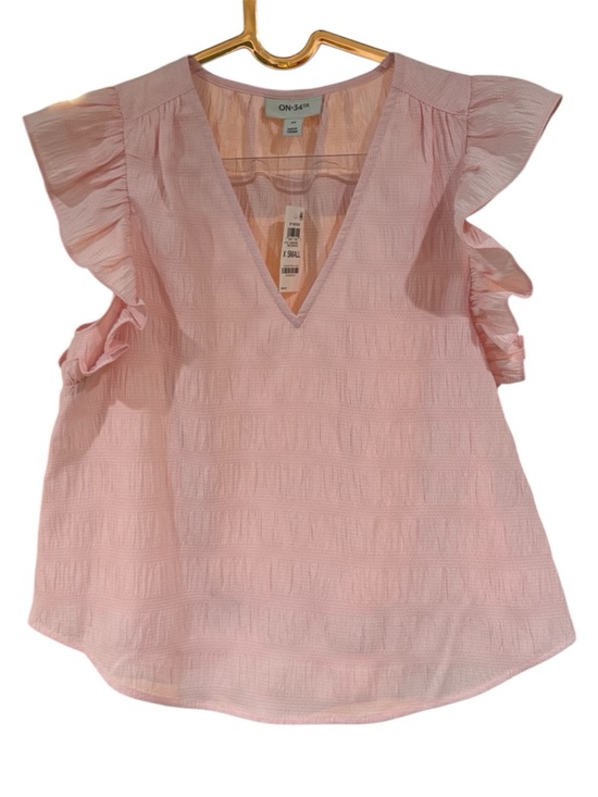 ON 34th Tops - On 34th Light Pink V-Neck Ruffle Sleeve Blouse